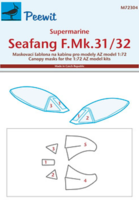 Canopy mask for  Supermarine Seafang F. Mk. 31/32 AZ model
